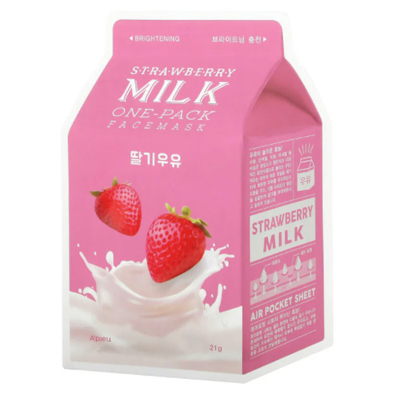 Milk One-Pack Facemask #Strawberry Milk